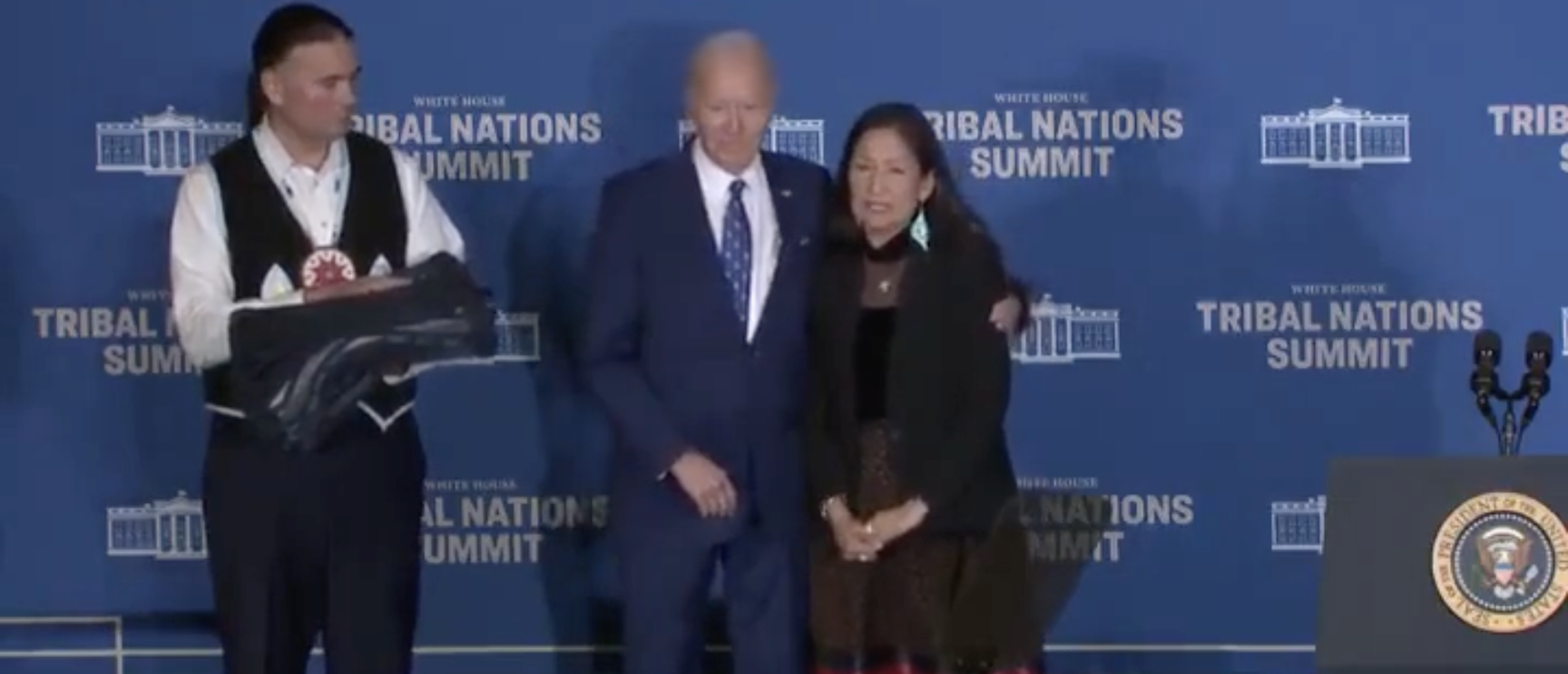 Biden Cabinet Secretary Breaks Down In Tears While Presenting Biden With Blanket